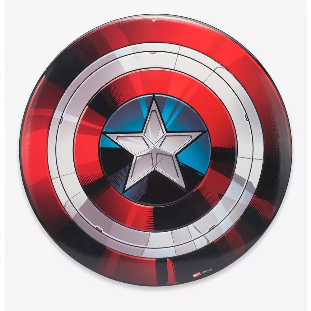 Captain America High Gloss Embossed Metal Shield Wall Art 11.25" W X 11.25" H